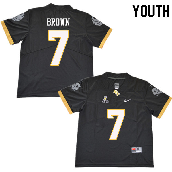 Youth #7 Davonte Brown UCF Knights College Football Jerseys Sale-Black
